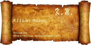 Kilián Mózes névjegykártya